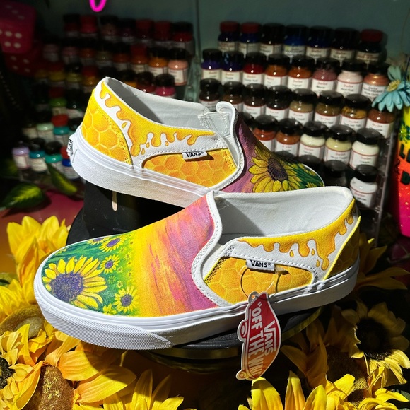 Custom painted Sunflower Vans Size 8 women’s - Picture 5 of 5